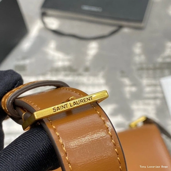 Tony Luxuries IN LEATHER YSL LOULOU CARRE SMOOTH SATCHEL 0726